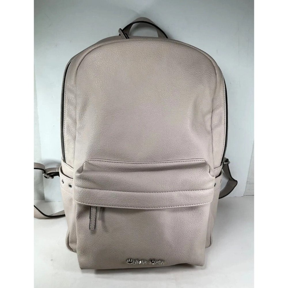 Calvin Klein Light Beige Faux Leather Backpack